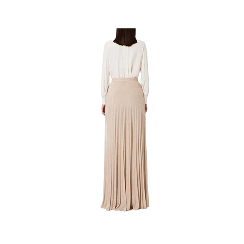 Gonna Donna lunga plissettata Oro ELISABETTA FRANCHI- Francavilla Moda